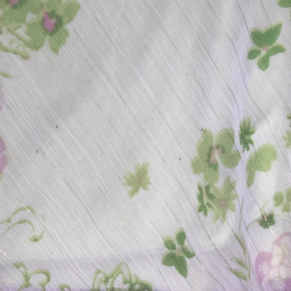 Vintage Y2K Fairycore Pastel Green Cottagecore Floral Midi Skirt / Size: Large - Picture 4 of 6